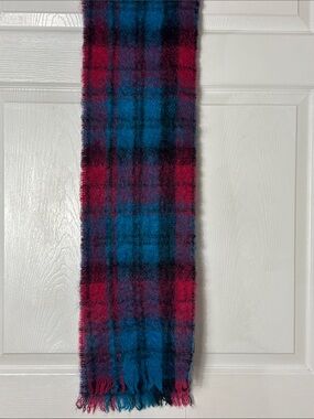Donegal design Irish handwoven plaid mohair wool scarf handwoven